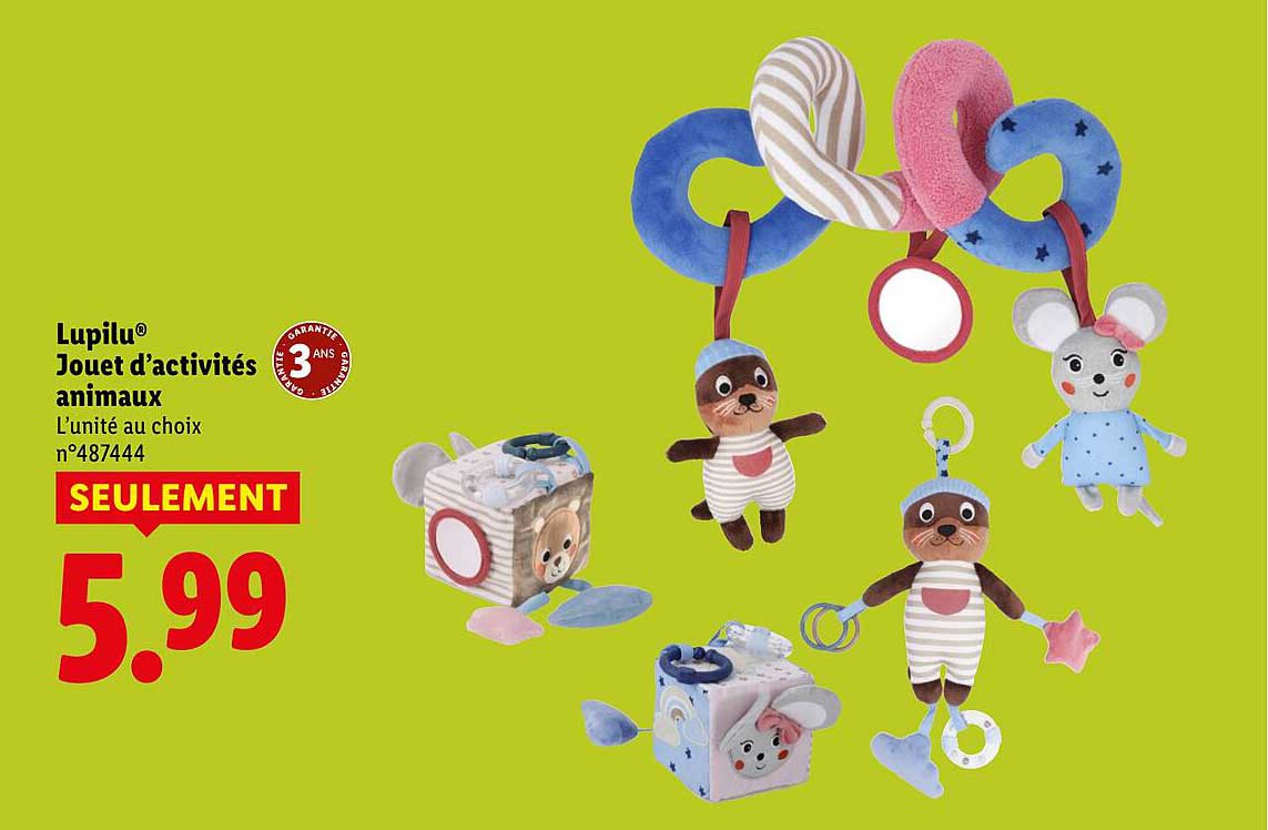 Lupilu® Jouet d’activités animaux