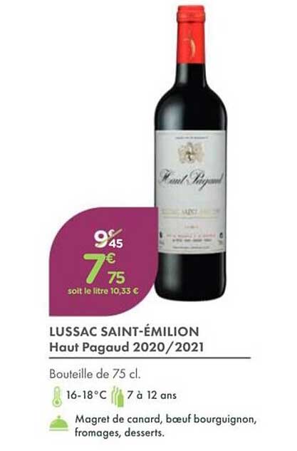 LUSSAC SAINT-ÉMILION Haut Pagaud 2020/2021