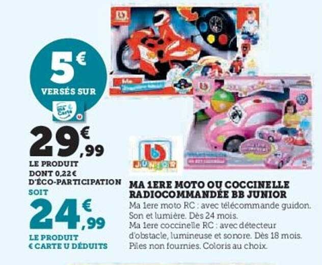 MA 1ERE MOTO OU Coccinelle RADIOCOMMANDÉE BB JUNIOR