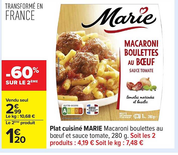 Macaroni boulettes au bœuf sauce tomate