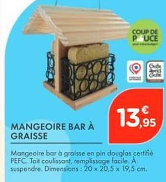 Mangeoire bar à graisse