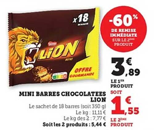 MINI BARRES CHOCOLATEES LION