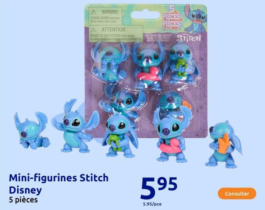 Mini-figurines Stitch Disney 5 pièces