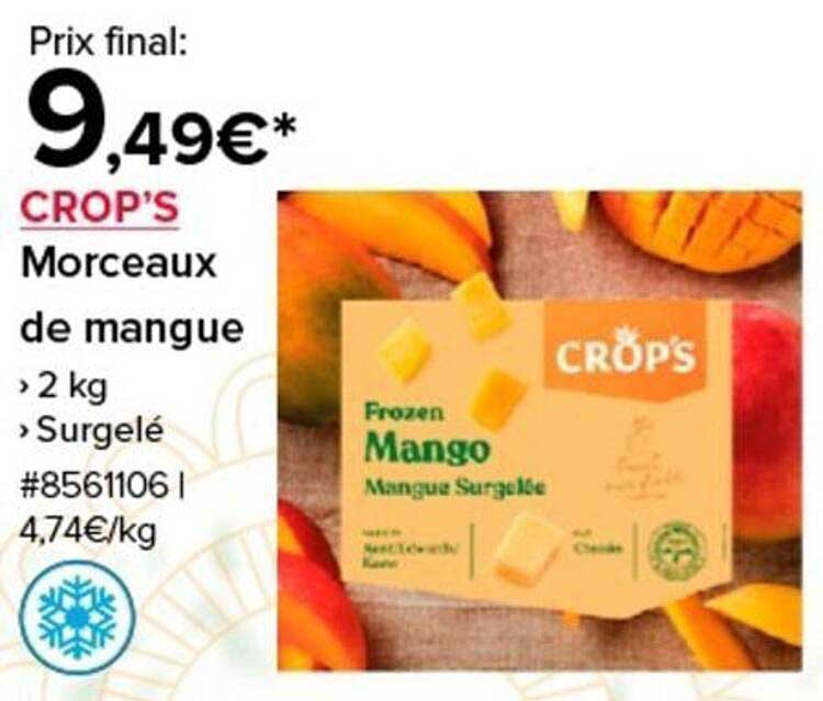 Morceaux de mangue surgelés - Crop's