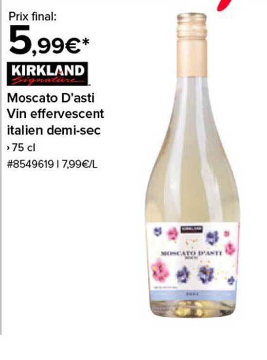 Moscato D’asti Vin effervescent italien demi-sec