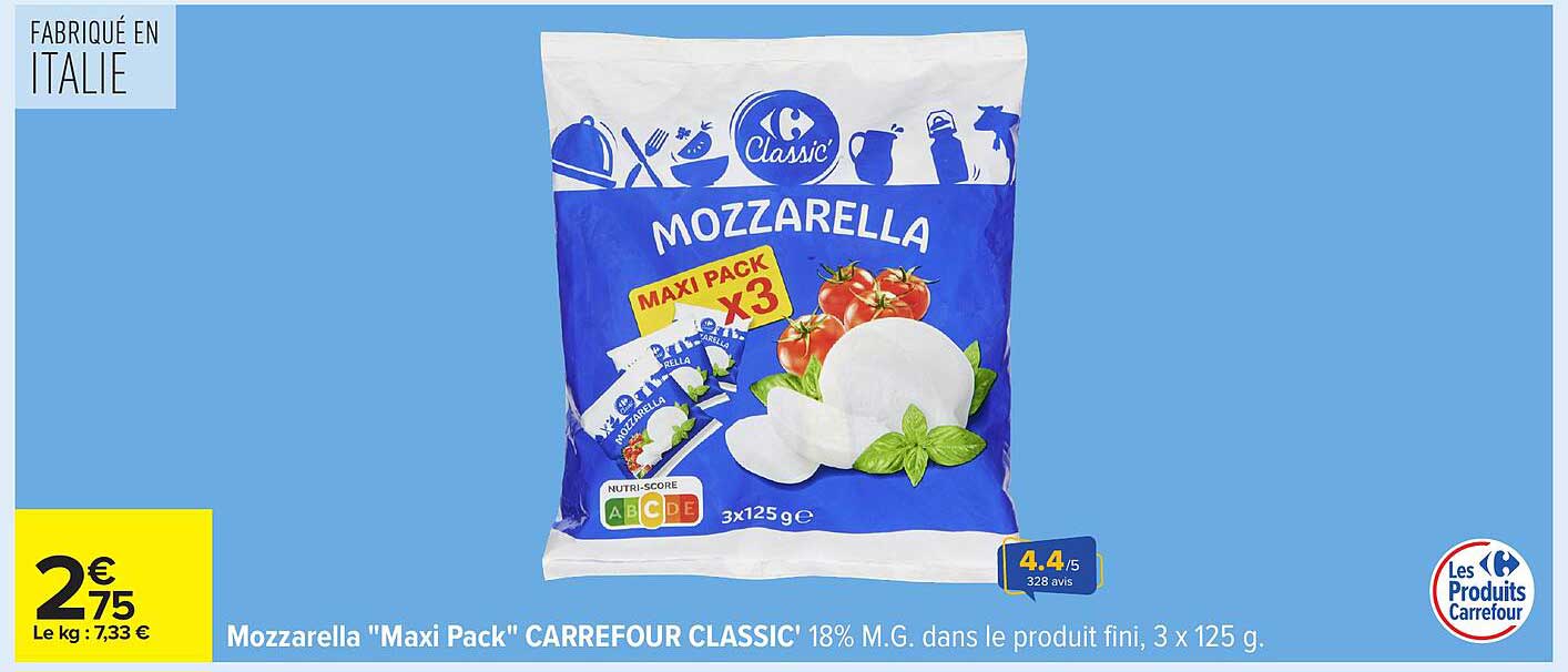 Mozzarella "Maxi Pack" CARREFOUR CLASSIC