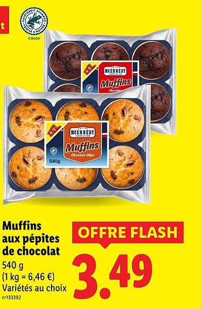 Muffins aux pépites de chocolat