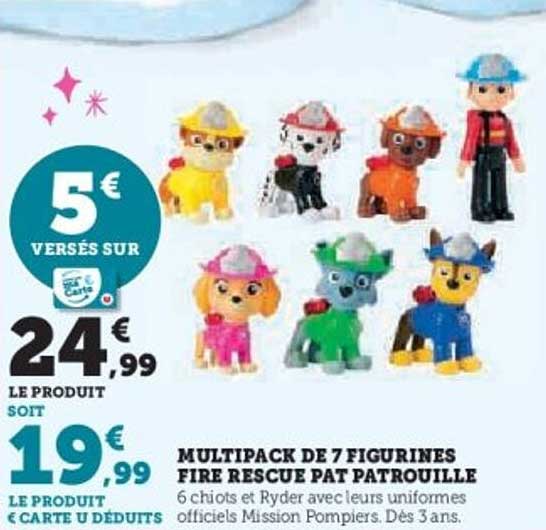 MULTIPACK DE 7 FIGURINES FIRE RESCUE PAT PATROUILLE