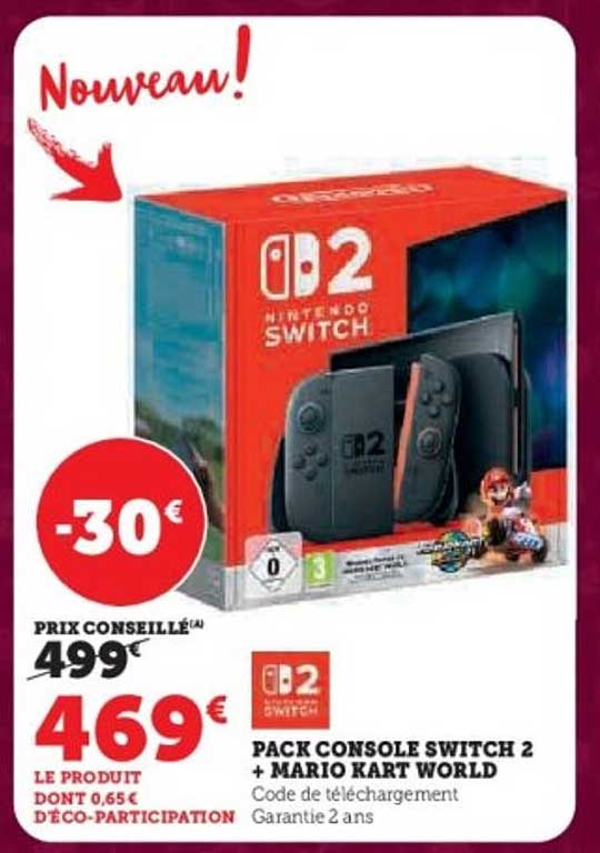 PACK CONSOLE SWITCH 2 + MARIO KART WORLD