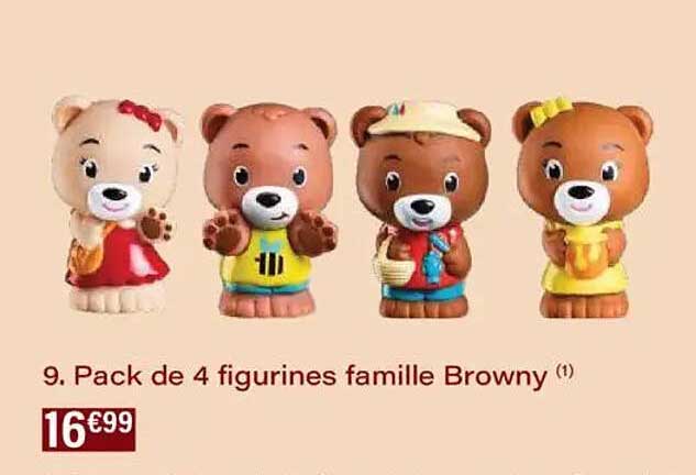 Pack de 4 figurines famille Browny