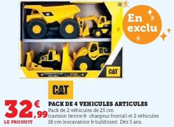 PACK DE 4 VEHICULES ARTICULES