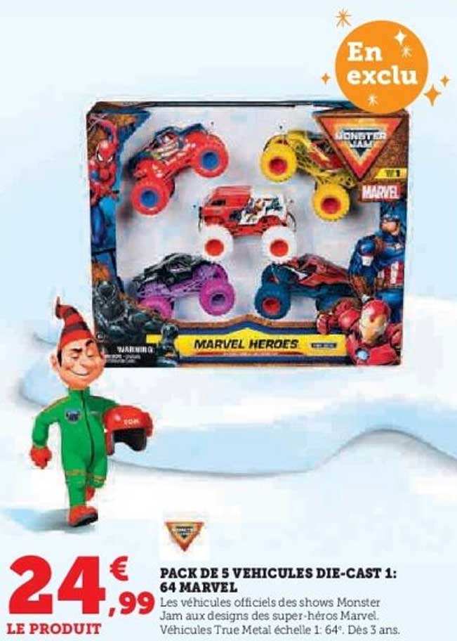 PACK DE 5 VEHICULES DIE-CAST 1: 64 MARVEL