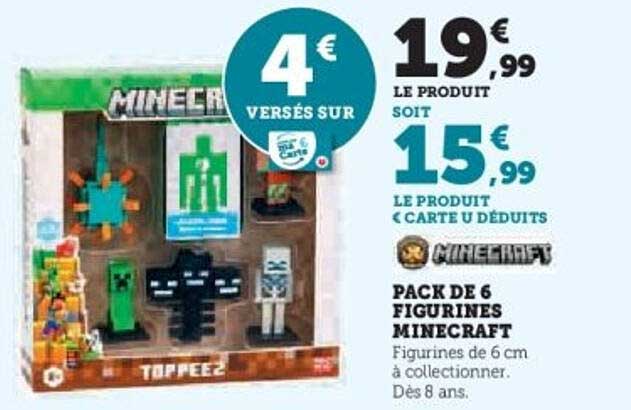 PACK DE 6 FIGURINES MINECRAFT