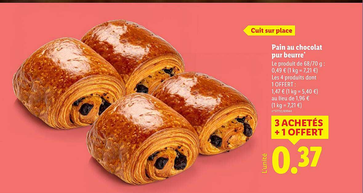 Pain au chocolat pur beurre*