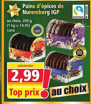 Pains d'épices de Nuremberg IGP