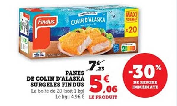 PANES DE COLIN D'ALASKA SURGELES FINDUS