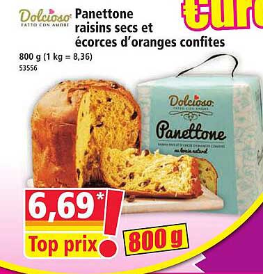 Panettone raisins secs et écorces d’oranges confites