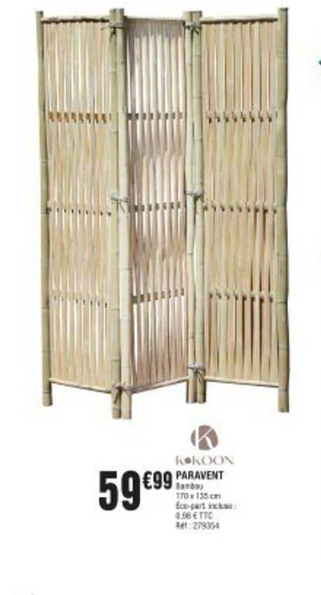 PARAVENT Bamboo 170 x 135 cm