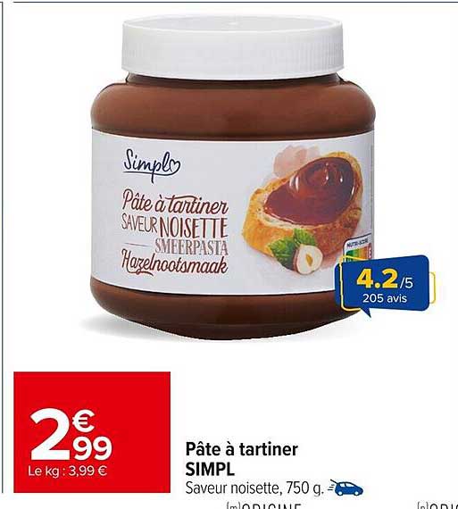 Pâte à tartiner SIMPL