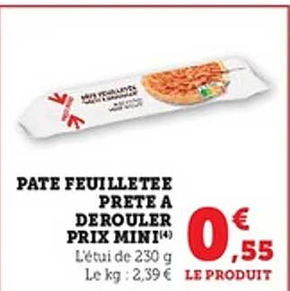 PATE FEUILLETEE PRETE A DEROULER PRIX MINI