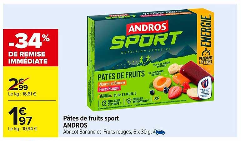 Pâtes de fruits sport ANDROS