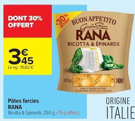 Pâtes farcies RANA Ricotta & Épinards