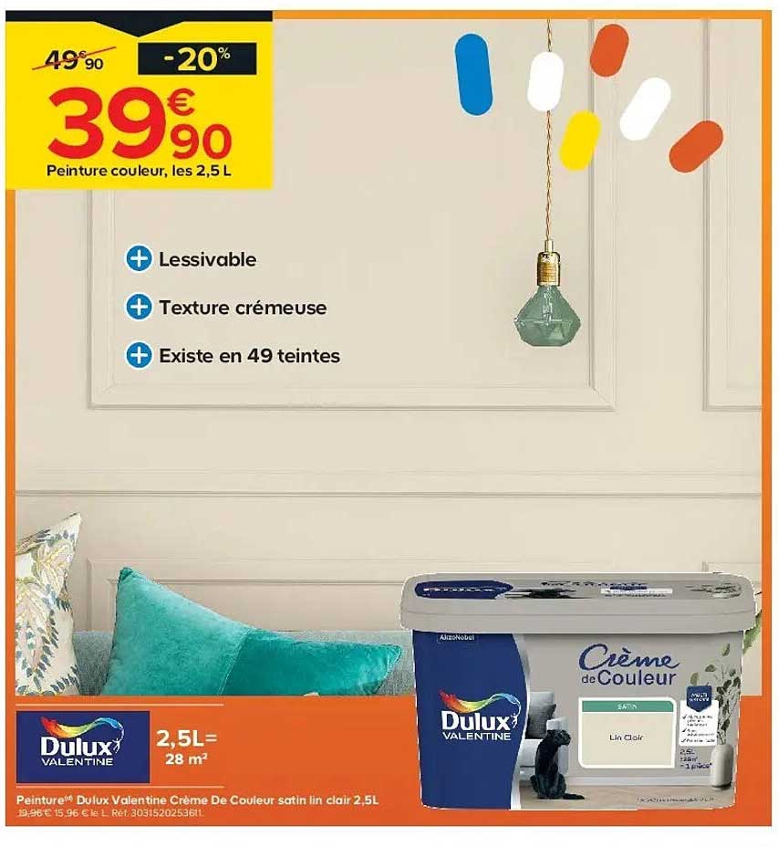 Peinture couleur, les 2,5 L