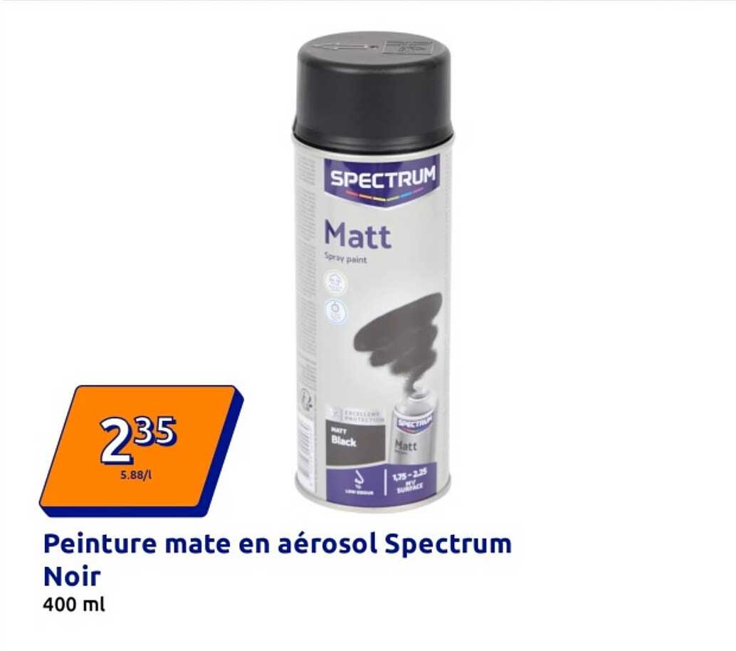 Peinture mate en aérosol Spectrum Noir 400 ml