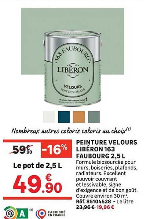 PEINTURE VELOURS LIBÉRON 163 FAUBOURG 2,5 L