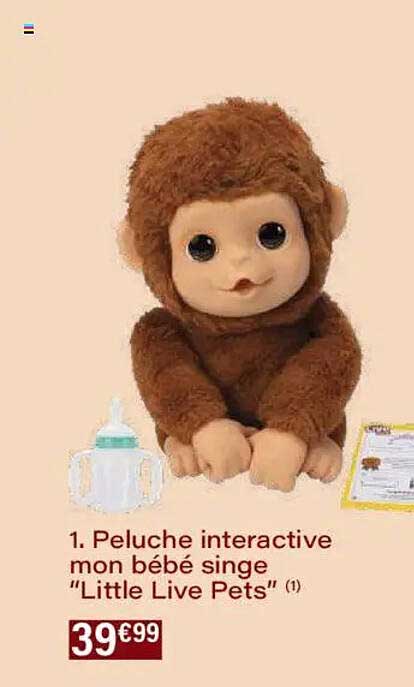 Peluche interactive mon bébé singe "Little Live Pets"