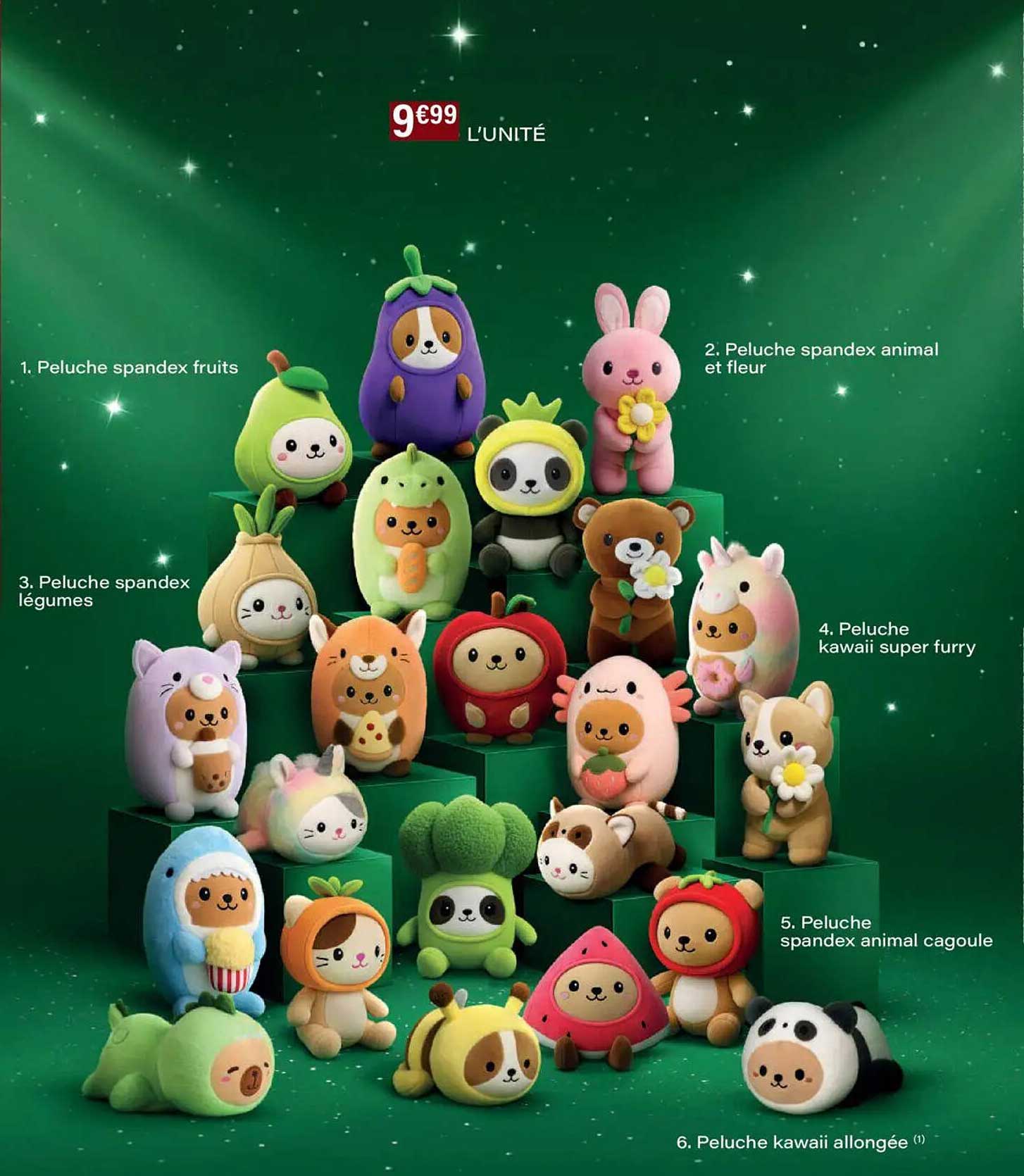 Peluches Spandex à 9€99 l’unité