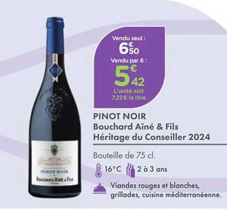 PINOT NOIR Bouchard Aîné & Fils Héritage du Conseiller 2024