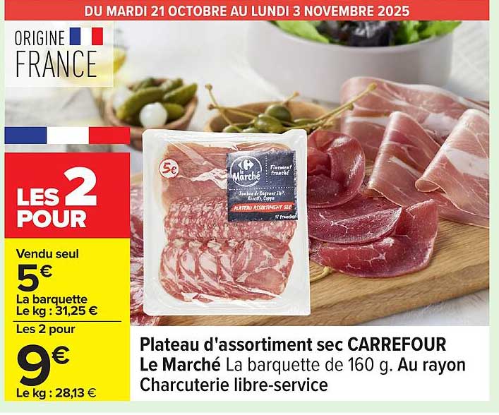 Plateau d'assortiment sec CARREFOUR Le Marché