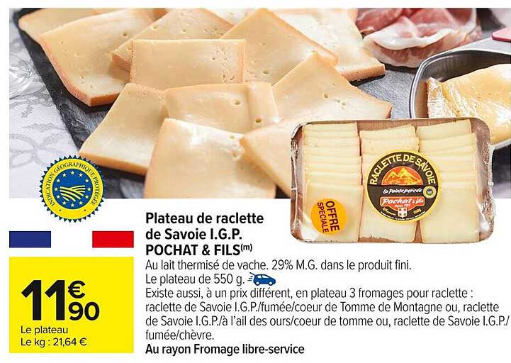 Plateau de raclette de Savoie I.G.P. POCHAT & FILS™
