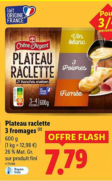 Plateau raclette 3 fromages