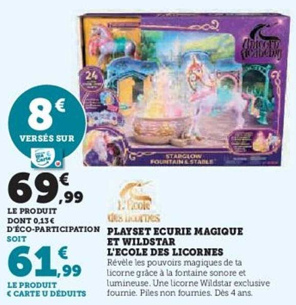 PLAYSET ECURIE MAGIQUE ET WILDSTAR L'ÉCOLE DES LICORNES