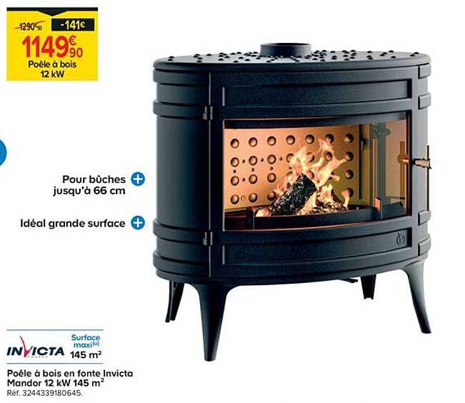 Poêle à bois 12 kW