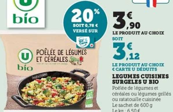 Poêlée de légumes et céréales U bio