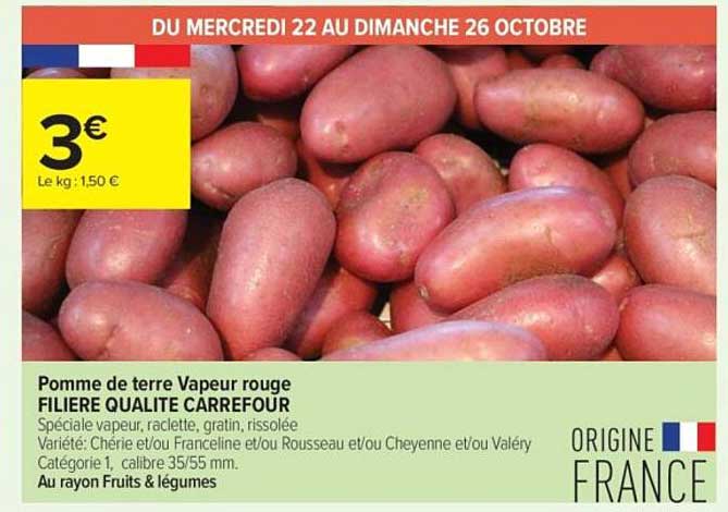 Pomme de terre Vagueur rouge FILIERE QUALITE CARREFOUR