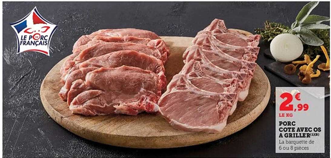 PORC COTE AVEC OS A GRILLER