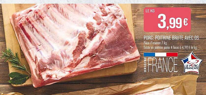 PORC. POITRINE BRUTE AVEC OS