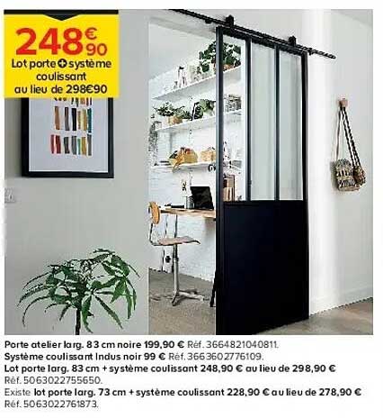 Porte atelier larg. 83 cm noire 199,90 €