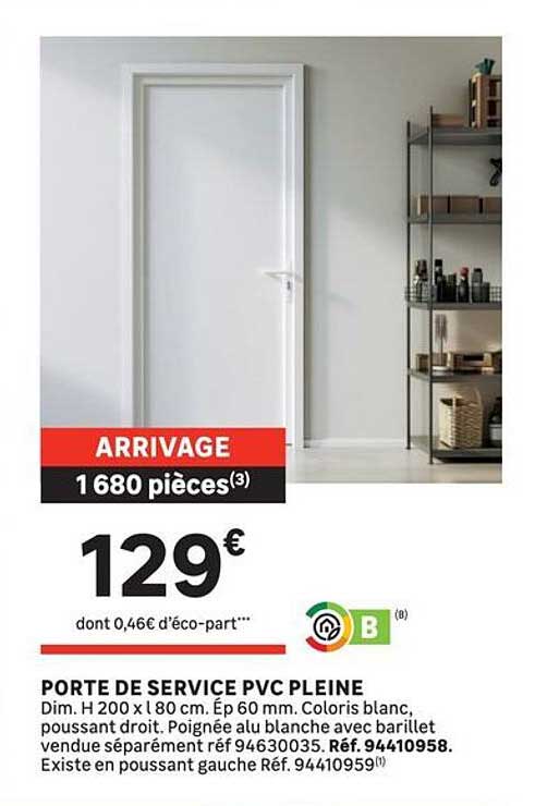 PORTE DE SERVICE PVC PLEINE