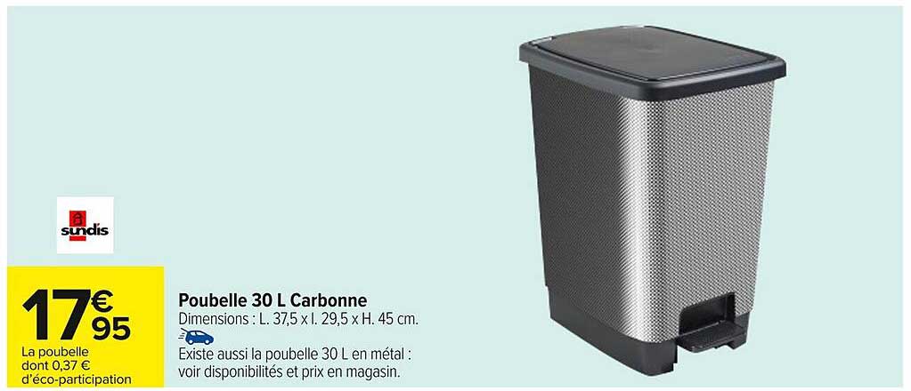 Poubelle 30 L Carbonne