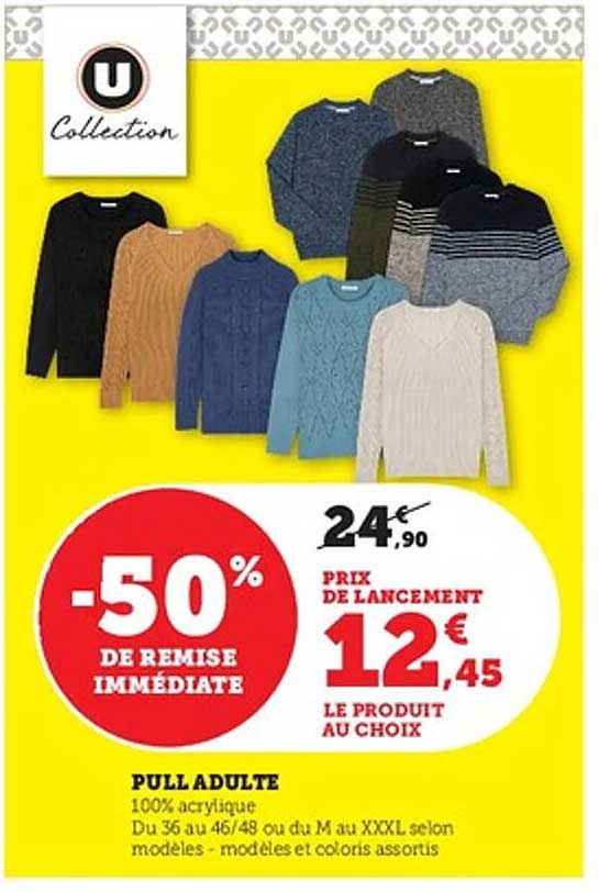 PULL ADULTE -50% DE REMISE IMMEDIATE