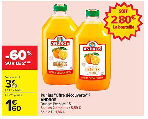 Pur jus "Offre découverte" ANDROS