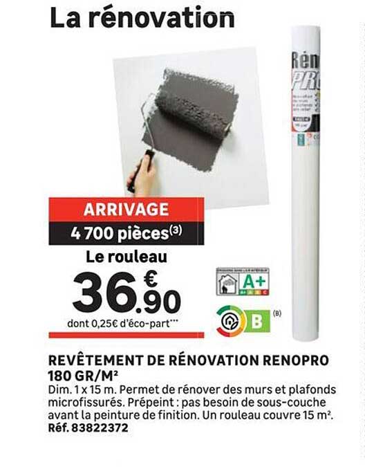 Révêtement de rénovation Renopro 180 GR/M²