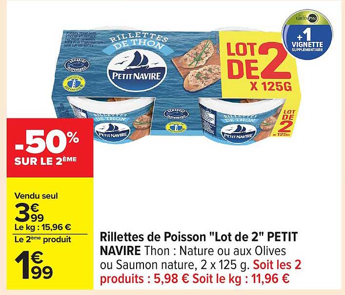 Rillettes de Poisson "Lot de 2" PETIT NAVIRE