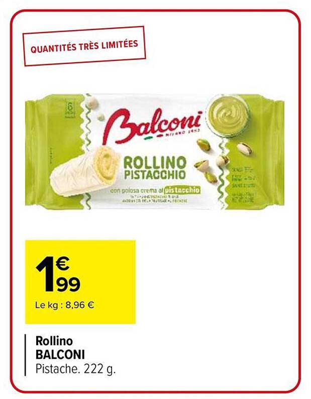 Rollino BALCONI Pistache. 222 g.