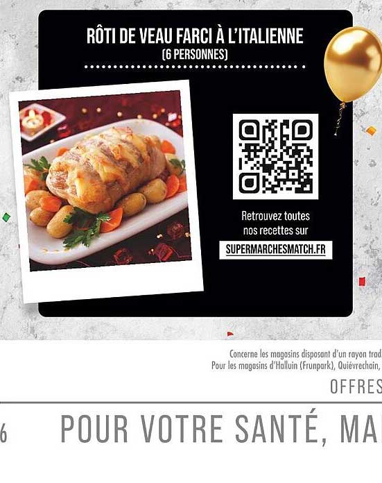 RÔTI DE VEAU FARCI À L’ITALIENNE (6 PERSONNES)